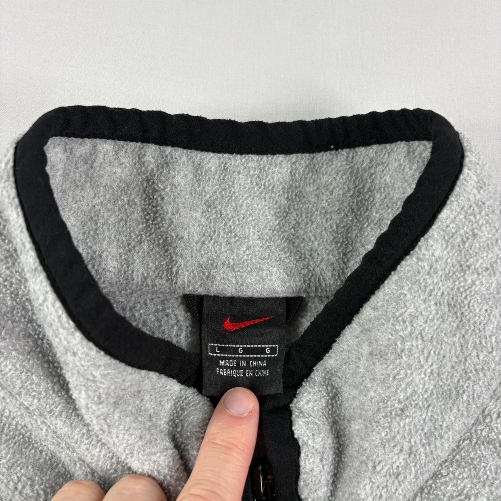 Vintage 90s Nike Jacket Mens Large Gray Fleece Full Zip Pockets Casual - Picture 6 of 12